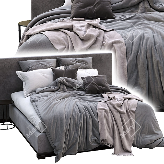 Elegant Bauci-Ovidi Bed: A Heavenly Slumber 3D model image 4