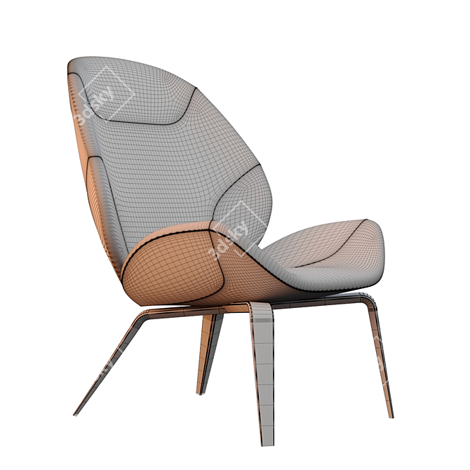 Modern Style Armchair 3D model image 2