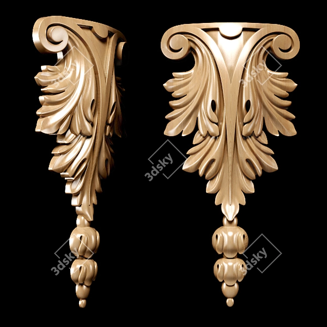 Title: Elegant Classical Trim for CNC & Render 3D model image 1