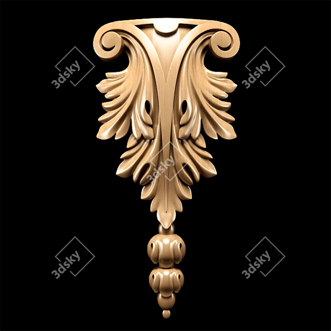 Title: Elegant Classical Trim for CNC & Render 3D model image 4