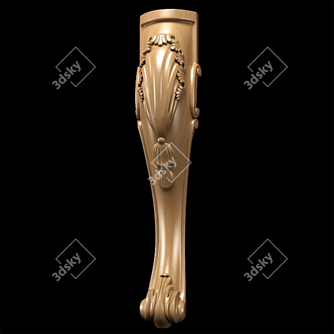 Title: Elegance Carved Leg for CNC & Close-Up Renders 3D model image 4