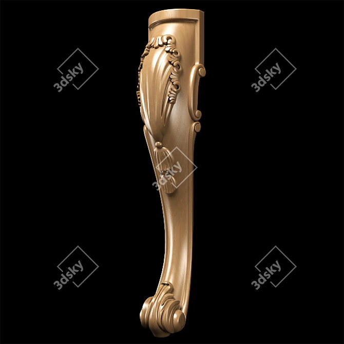 Title: Elegance Carved Leg for CNC & Close-Up Renders 3D model image 5