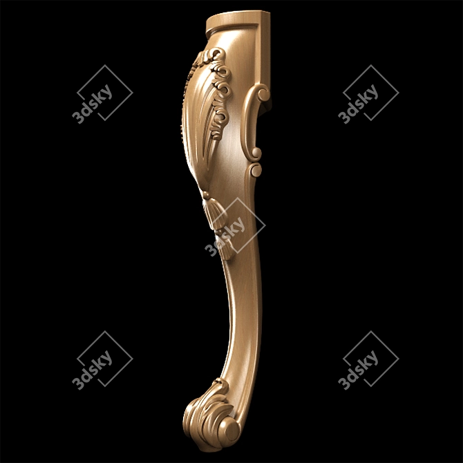 Title: Elegance Carved Leg for CNC & Close-Up Renders 3D model image 6