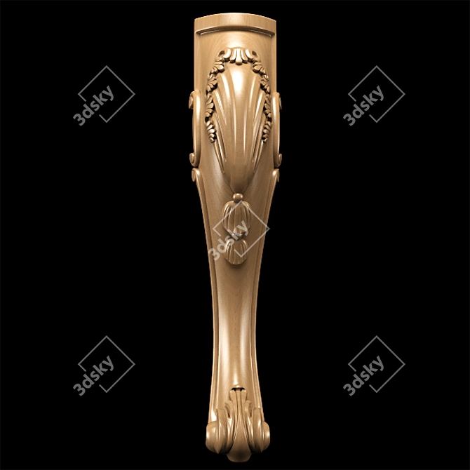 Title: Elegance Carved Leg for CNC & Close-Up Renders 3D model image 7