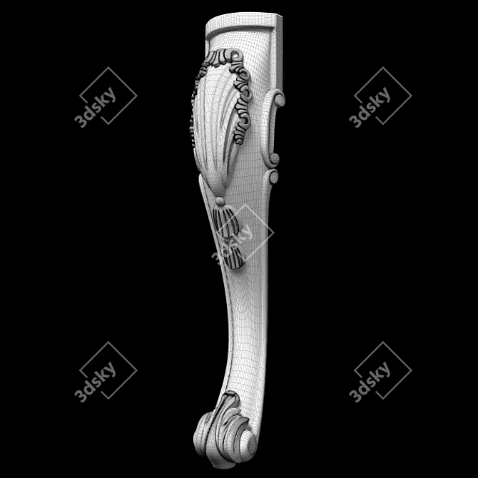 Title: Elegance Carved Leg for CNC & Close-Up Renders 3D model image 10