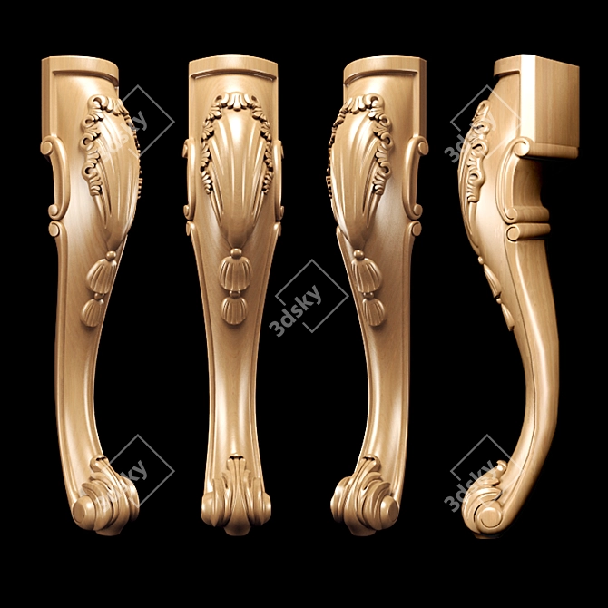 Title: Elegance Carved Leg for CNC & Close-Up Renders 3D model image 15