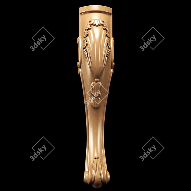 Title: Elegance Carved Leg for CNC & Close-Up Renders 3D model image 17