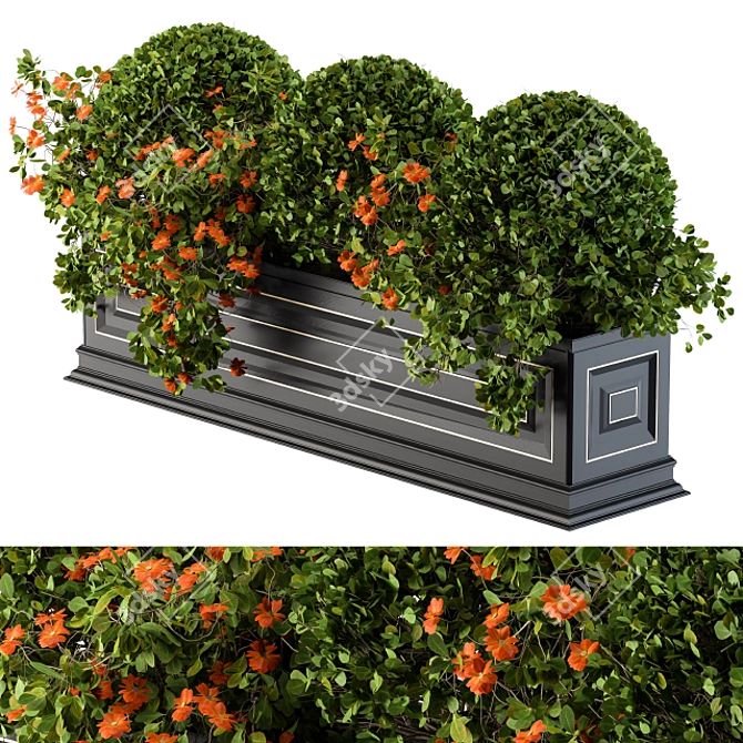 Elegant Windowsill Planter Box 3D model image 1