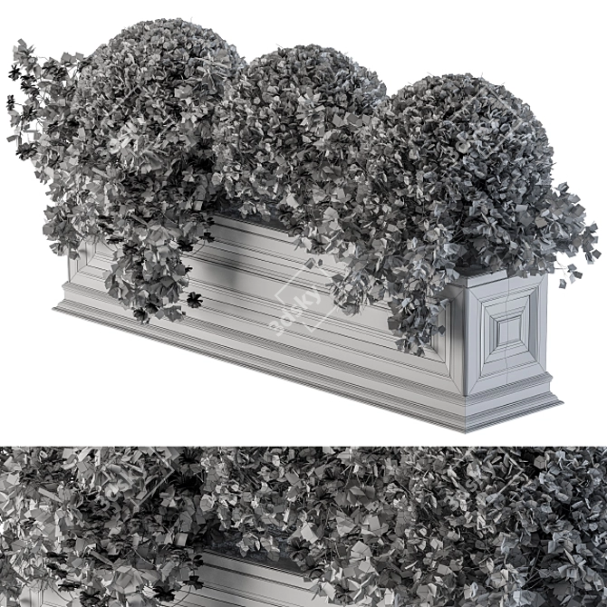 Elegant Windowsill Planter Box 3D model image 4