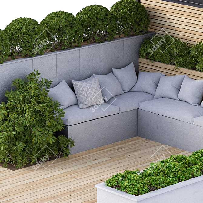 Urban Oasis: Pergola Roof Garden 3D model image 4