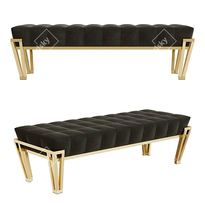 Nubian Ottoman: Stylish and Versatile Daybed 3D model image 1