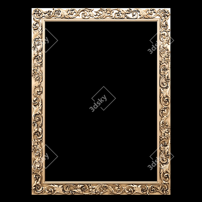 Elegant Carved Frame  Classic Design 3D model image 2