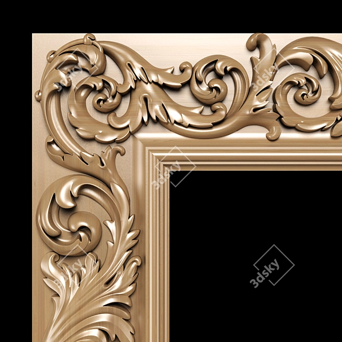 Elegant Carved Frame  Classic Design 3D model image 3