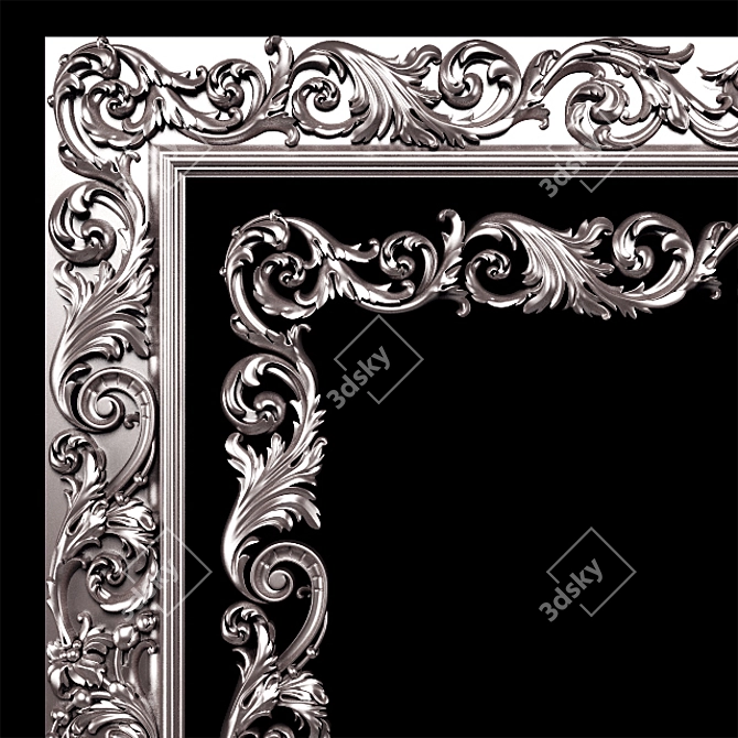 Elegant Carved Frame  Classic Design 3D model image 6