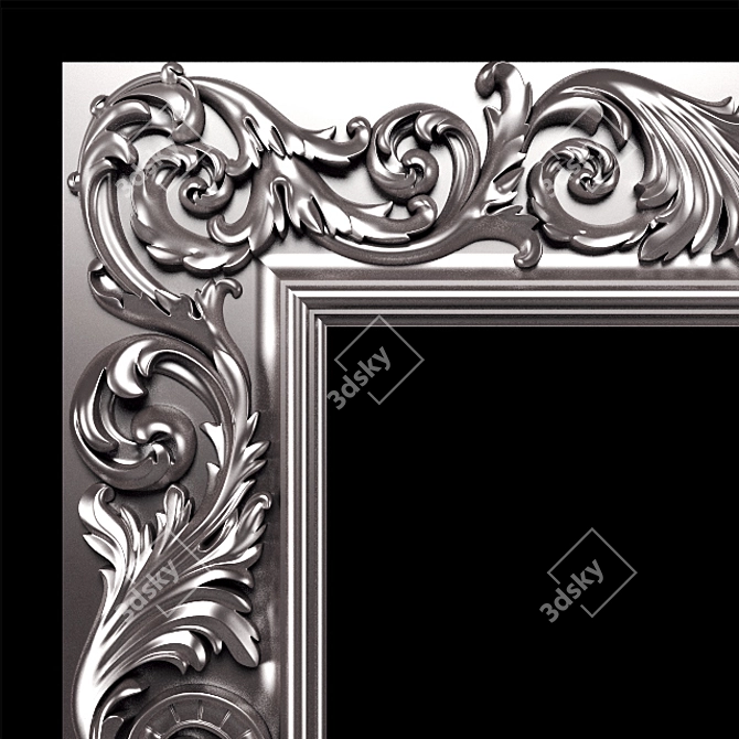 Elegant Carved Frame  Classic Design 3D model image 8