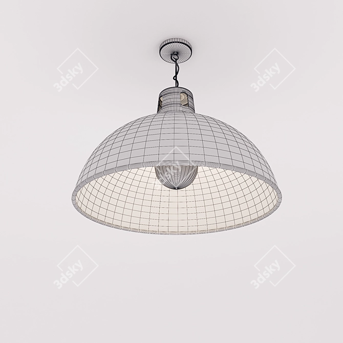 Sleek Gray Dome Pendant 3D model image 4