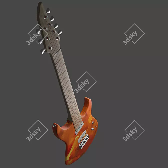 Blender-Crafted Electric Guitar 3D model image 2