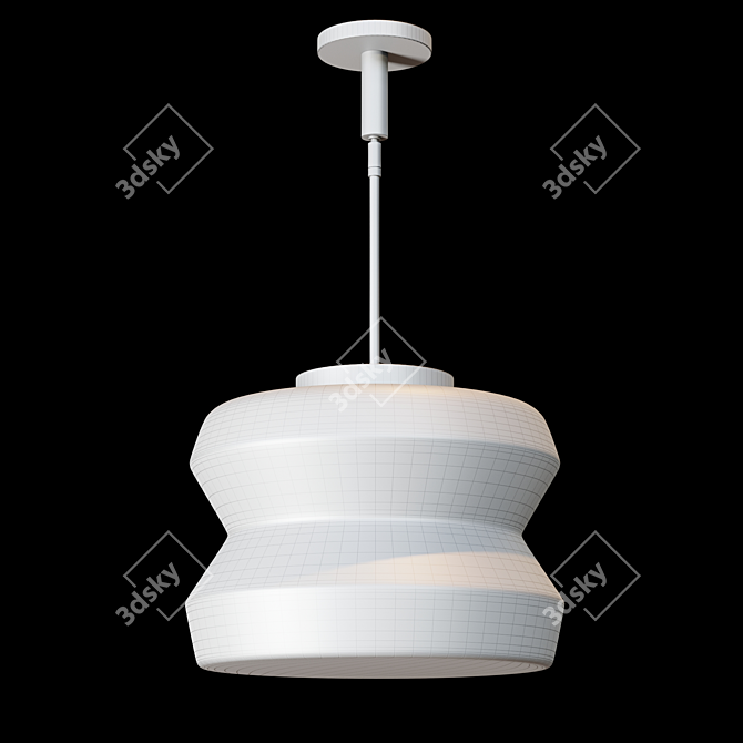 Vintage-inspired Milk Glass Pendant 3D model image 4