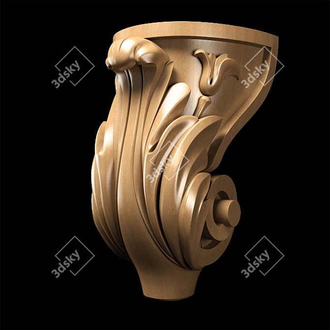 Classic Carved Leg - High-Quality, Versatile CNC & Close-Up Ready 3D model image 5