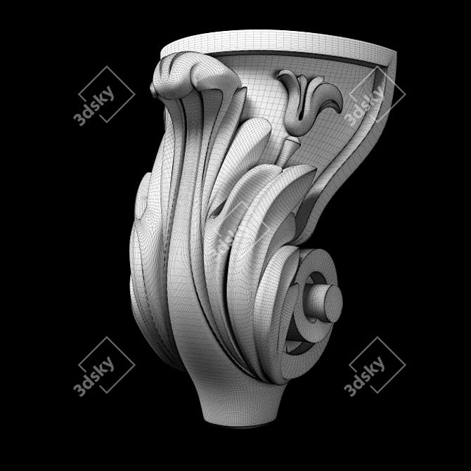 Classic Carved Leg - High-Quality, Versatile CNC & Close-Up Ready 3D model image 6