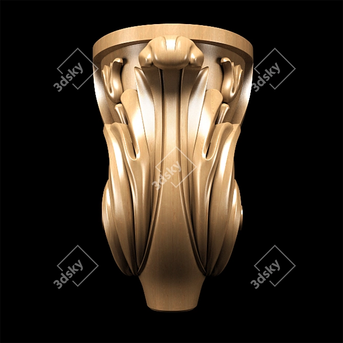 Classic Carved Leg - High-Quality, Versatile CNC & Close-Up Ready 3D model image 8