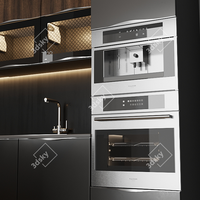 Modern Style Kitchen with TV and High-end Appliances 3D model image 4