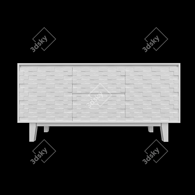 Laser-Patterned Comoda: Stylish Indoor Decor 3D model image 4