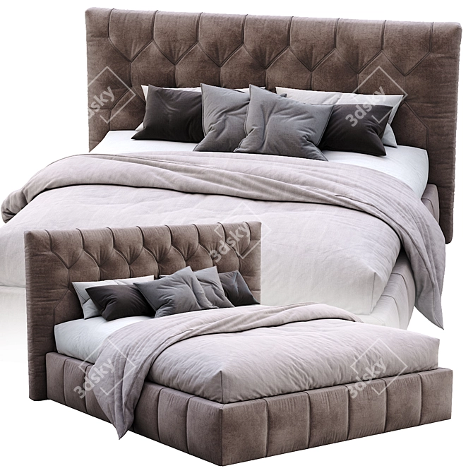 Elegant Hamilton Bed: Modern Comfort 3D model image 1