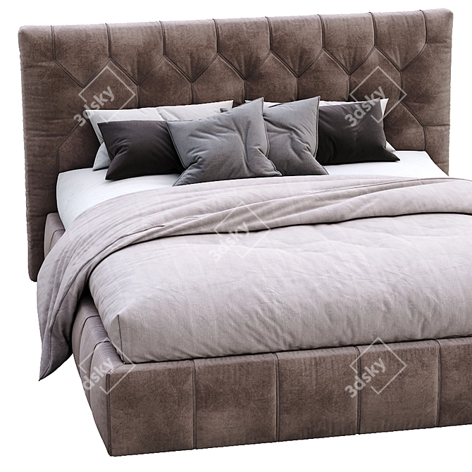 Elegant Hamilton Bed: Modern Comfort 3D model image 3