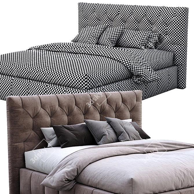 Elegant Hamilton Bed: Modern Comfort 3D model image 4