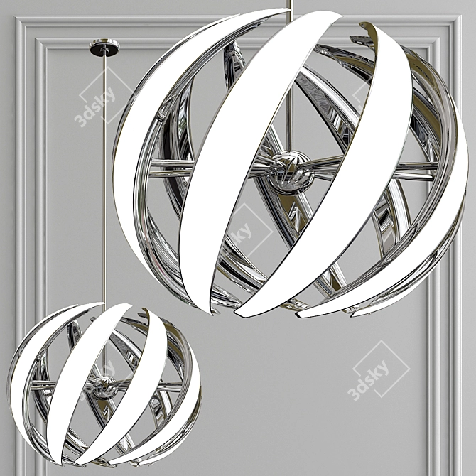 Swirl LED Pendant Chandelier 3D model image 3