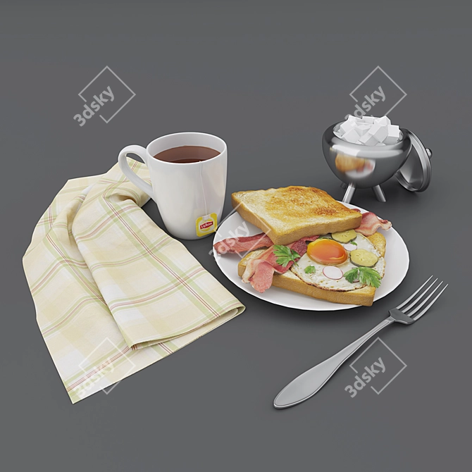  Hearty Breakfast Set 3D model image 4