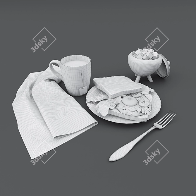 Hearty Breakfast Set 3D model image 6