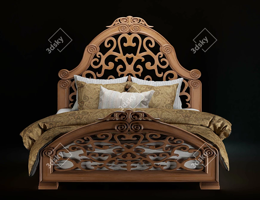 Elegant Bristol Bed: Modern Design 3D model image 2