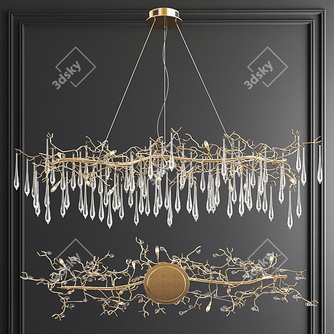 Elegant Serip Replika Chandelier 3D model image 2