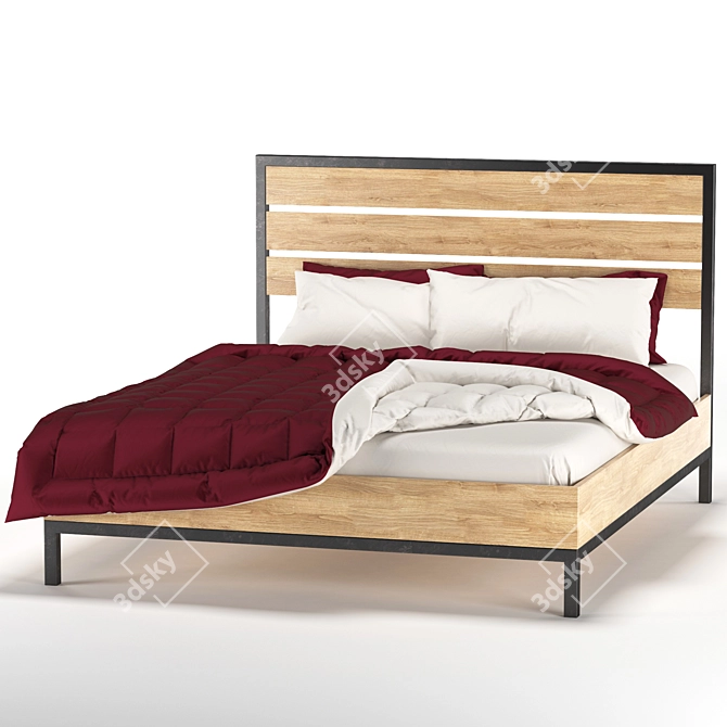 Modern Loft Bed: HOFT. Stylish and Sturdy 3D model image 1