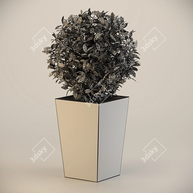 Sleek Concrete Planter 3D model image 2