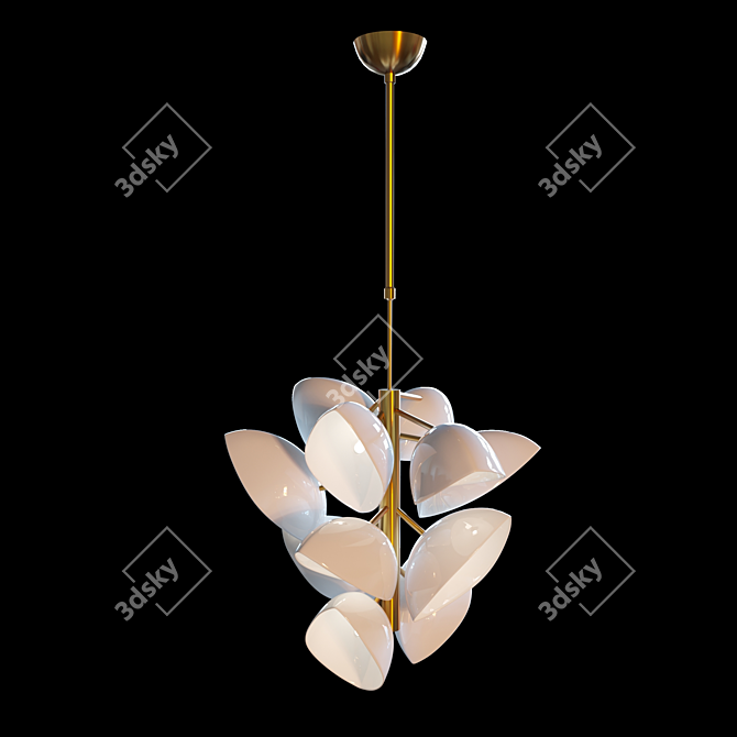 Modern Shell Pendant Light 3D model image 1