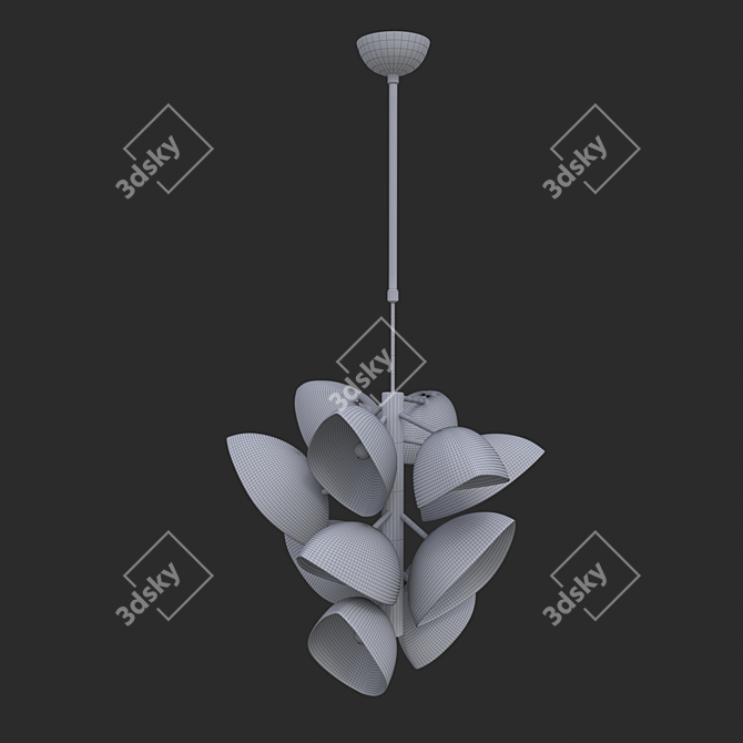 Modern Shell Pendant Light 3D model image 2