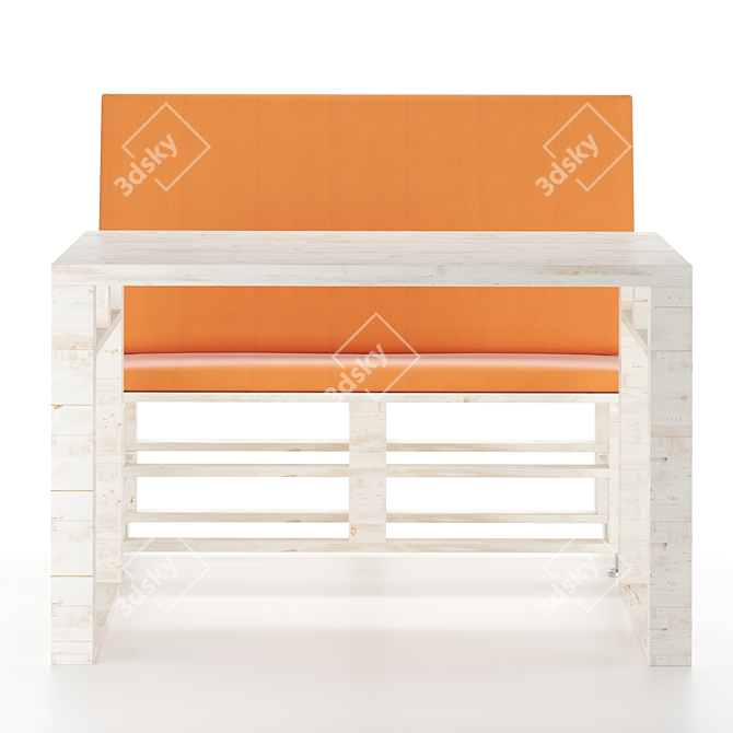 Pallet-made Table & Bench: Stylish & Affordable 3D model image 3