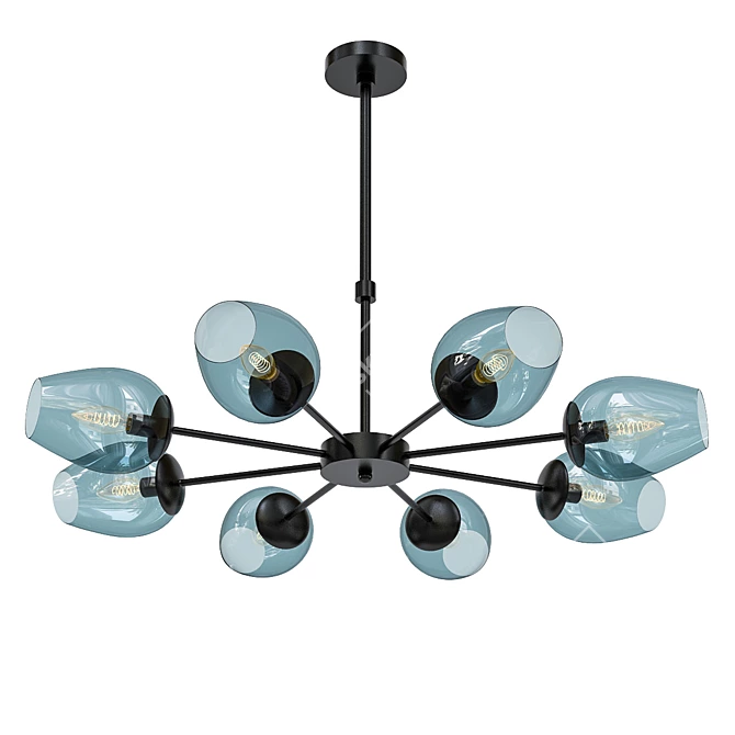 Modern Branching Bubble 8-Light Chandelier 3D model image 1