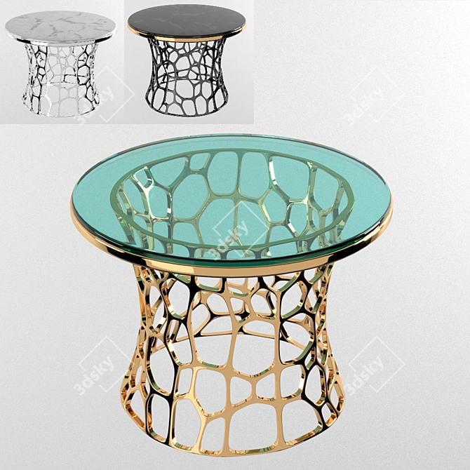 Sleek Circle Coffee Table 3D model image 1