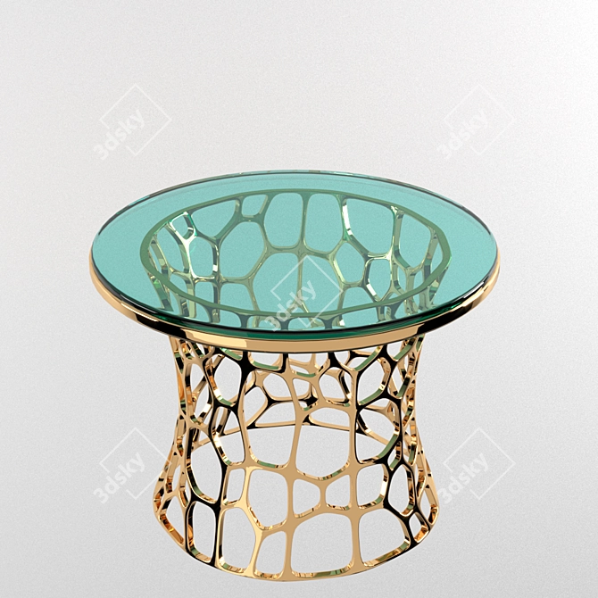 Sleek Circle Coffee Table 3D model image 2