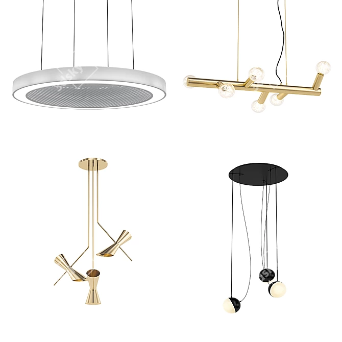 Modern Chandelier Collection 3D model image 1