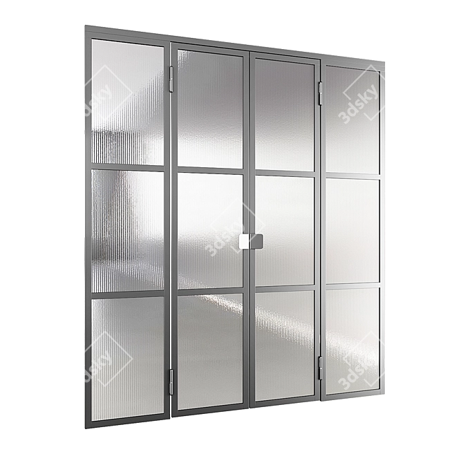 Elegant Glass Room Divider 3D model image 1