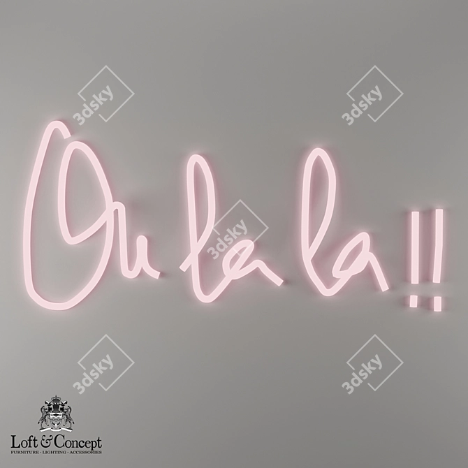 Illuminated Diode Letters for Loft Concept 3D model image 1