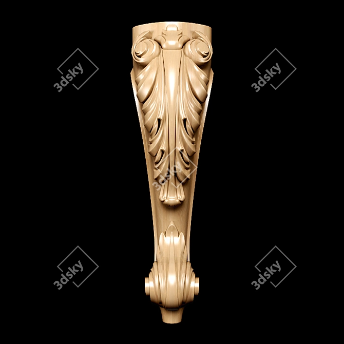 Elegant Classic Carved Table Leg 3D model image 4