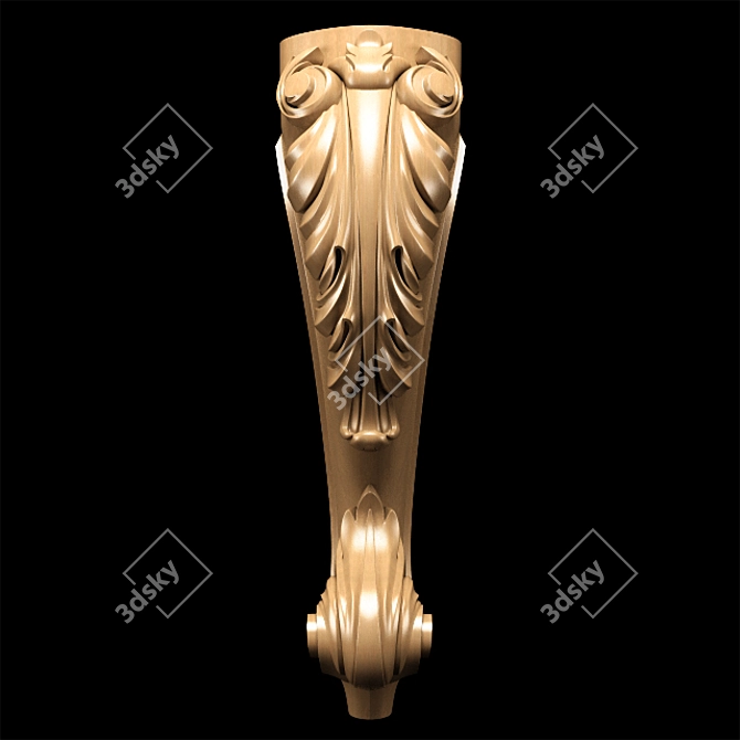 Elegant Classic Carved Table Leg 3D model image 13