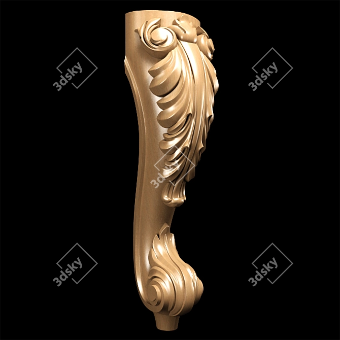 Elegant Classic Carved Table Leg 3D model image 15