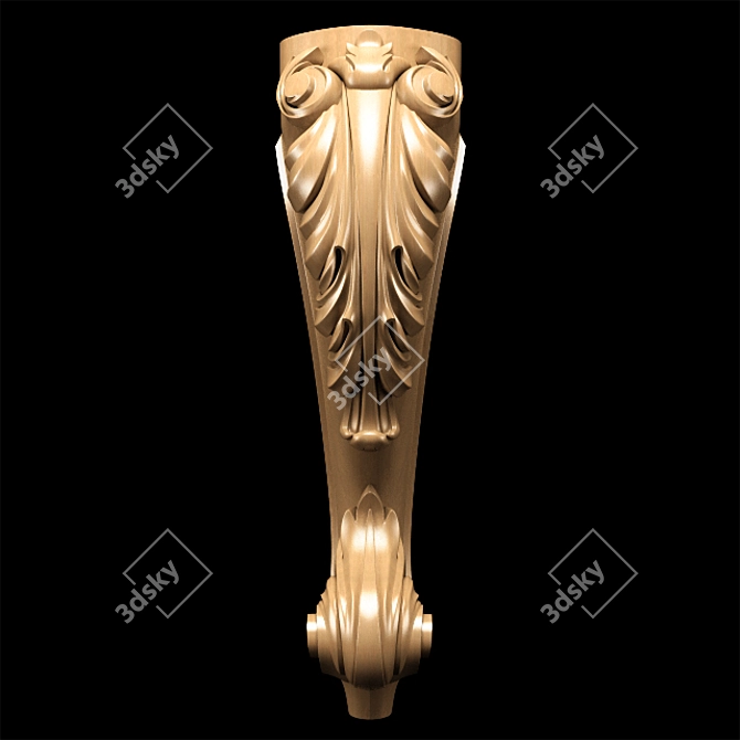 Elegant Classic Carved Table Leg 3D model image 16